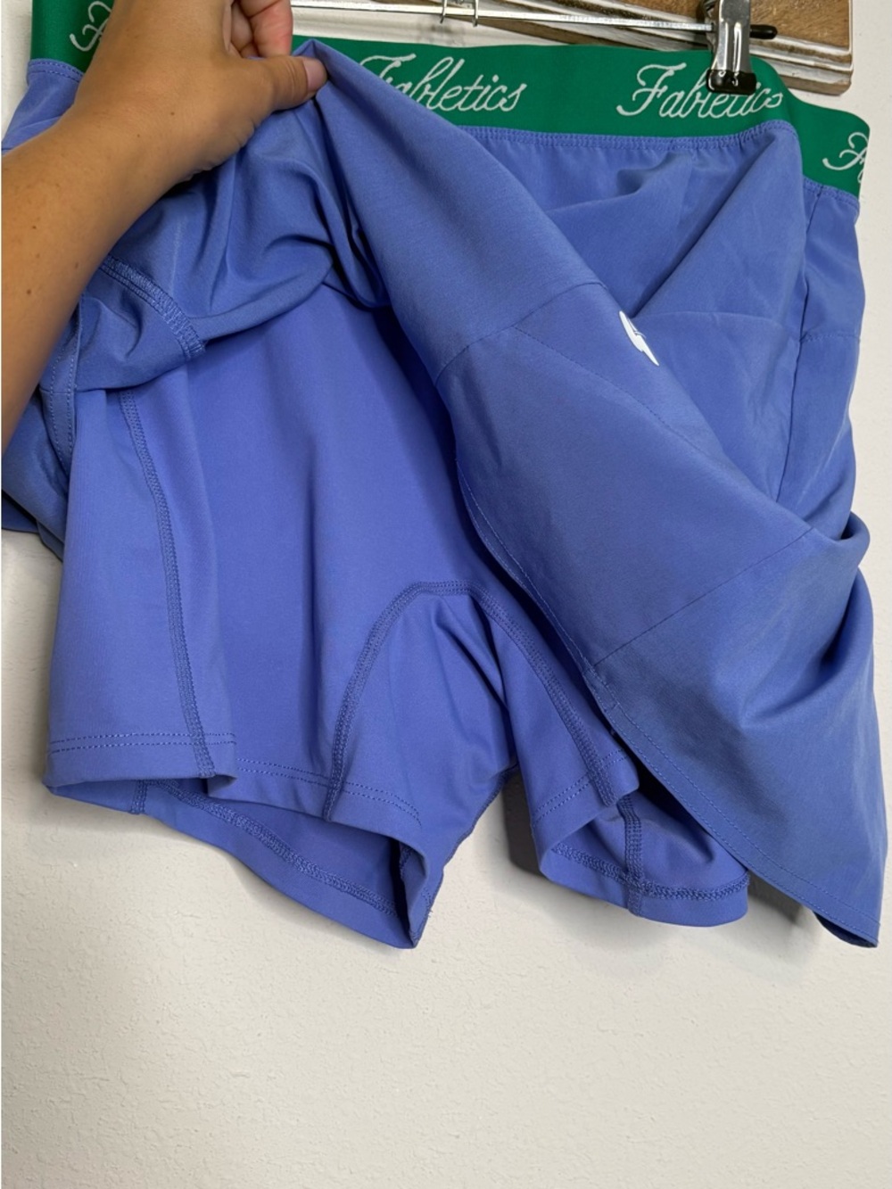 Fabletics Periwinkle Athletic Skort with Green Logo Waistband - Picture 7 of 8